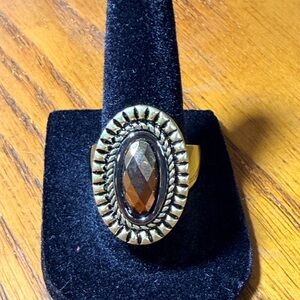 Lia Sophia Gold and Brown Oval Ring